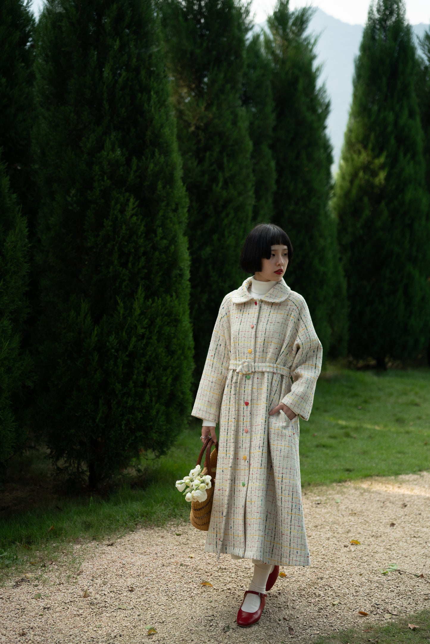 レインボーウールコート •3783230933/ハイネックニットワンピース•9833200904