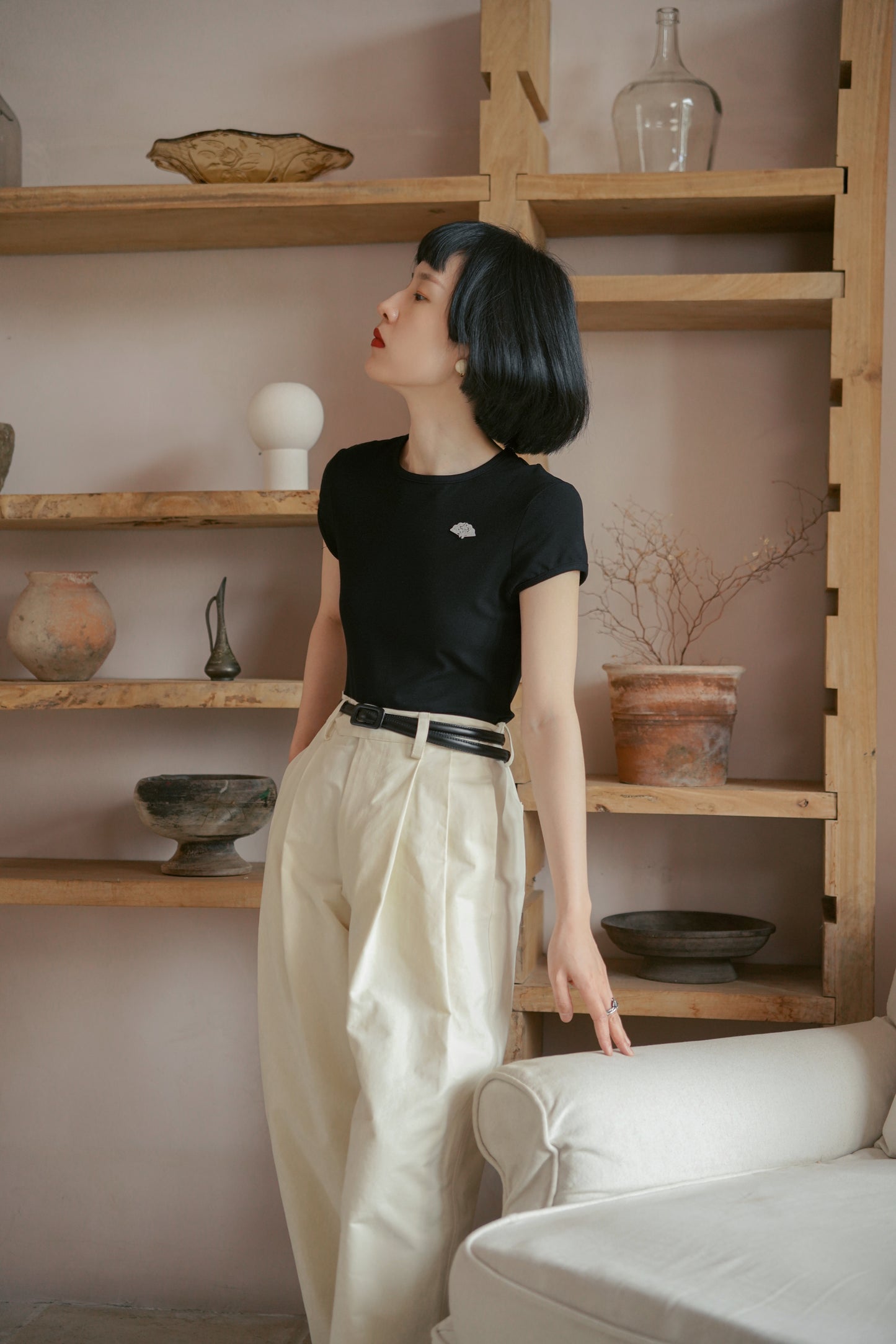 Tシャツ•3046240301+ワイドパンツ•6861220708