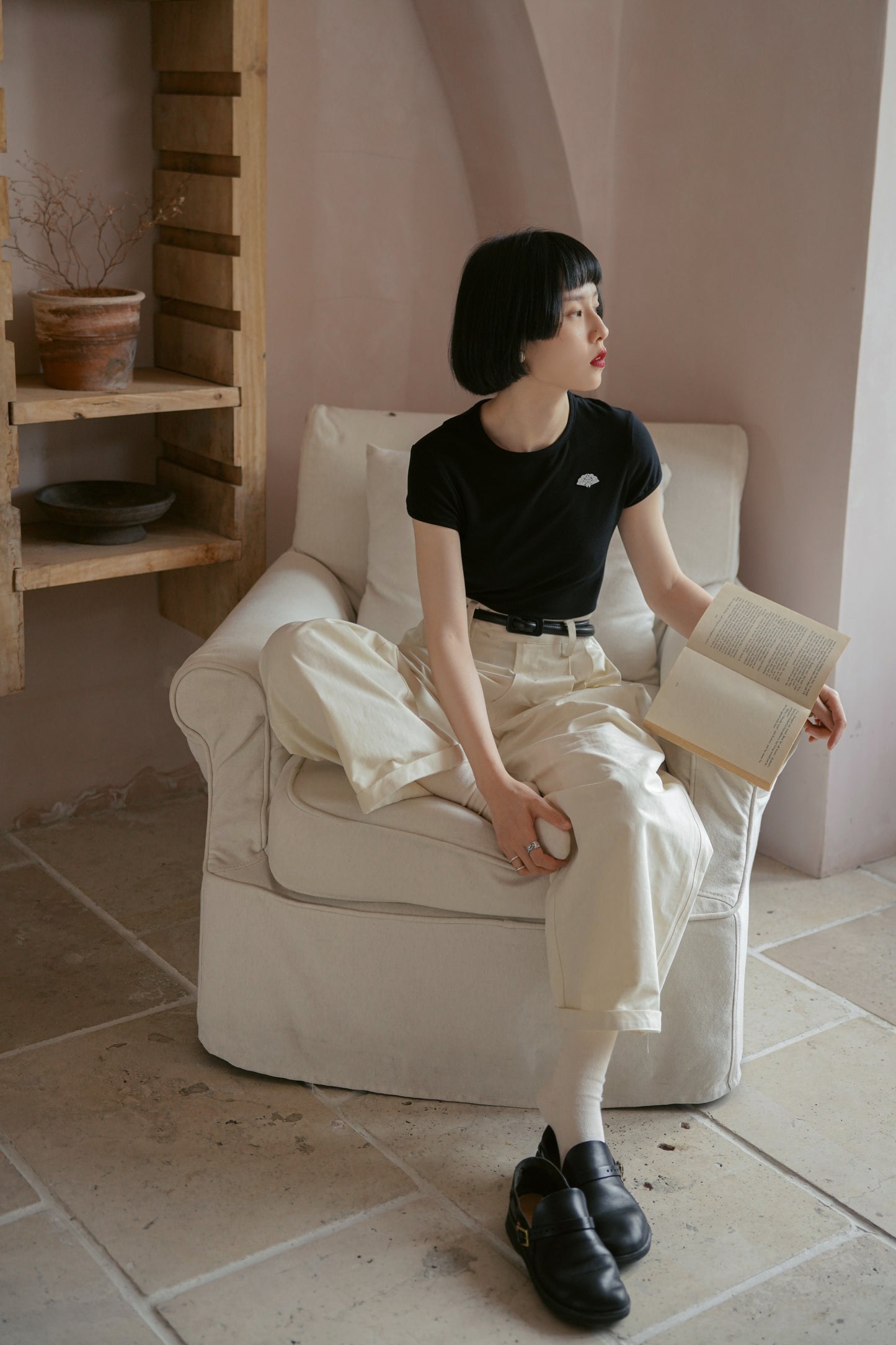 Tシャツ•3046240301+ワイドパンツ•6861220708