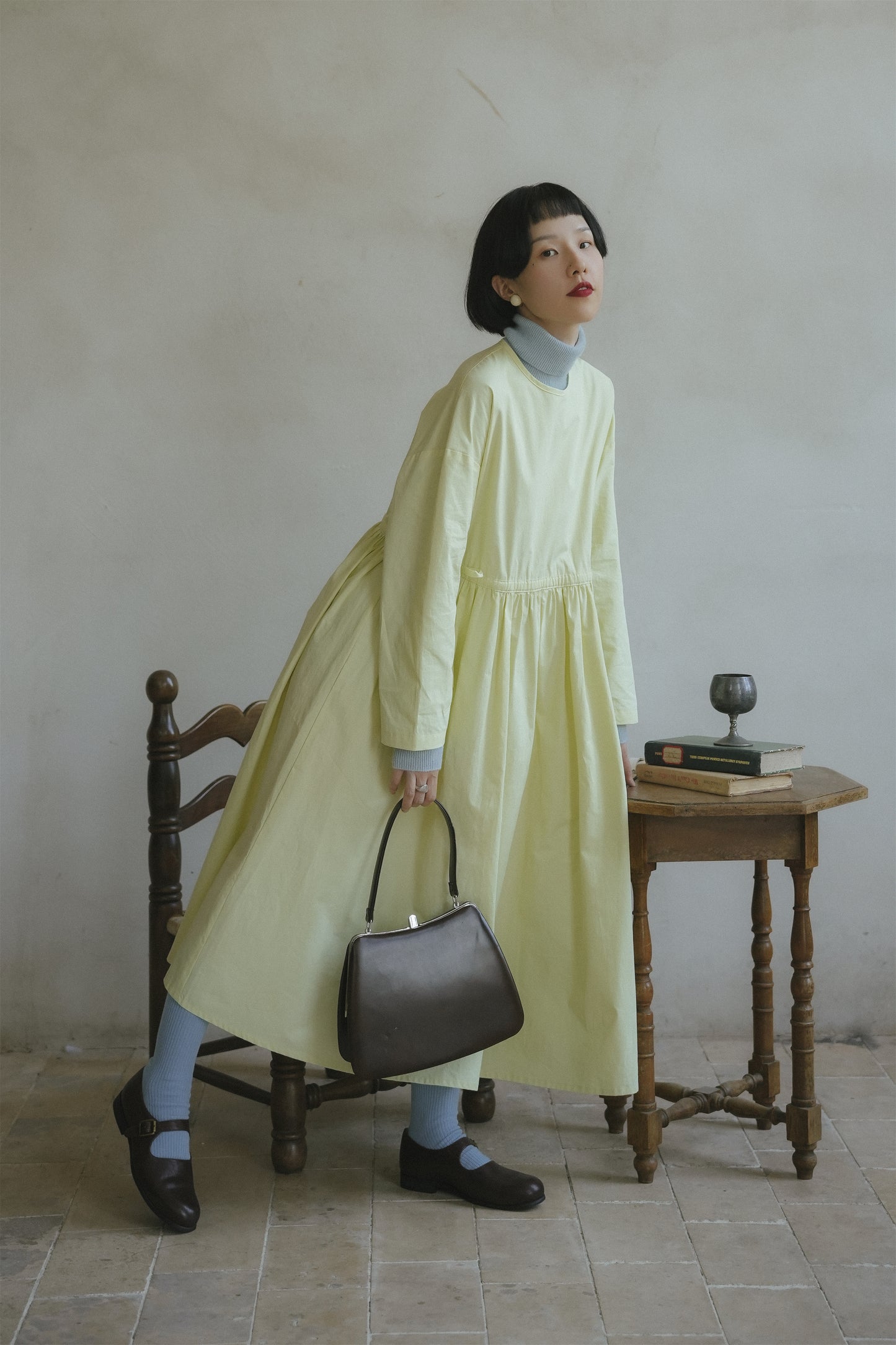 ワンピース•9896250811とブルーウールニット·7288250566