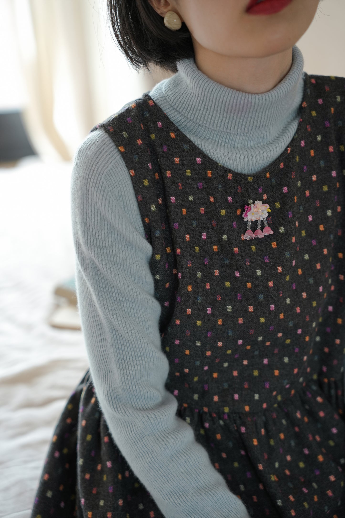 ワンピース•6528250563とブルーウールニット·7288250566