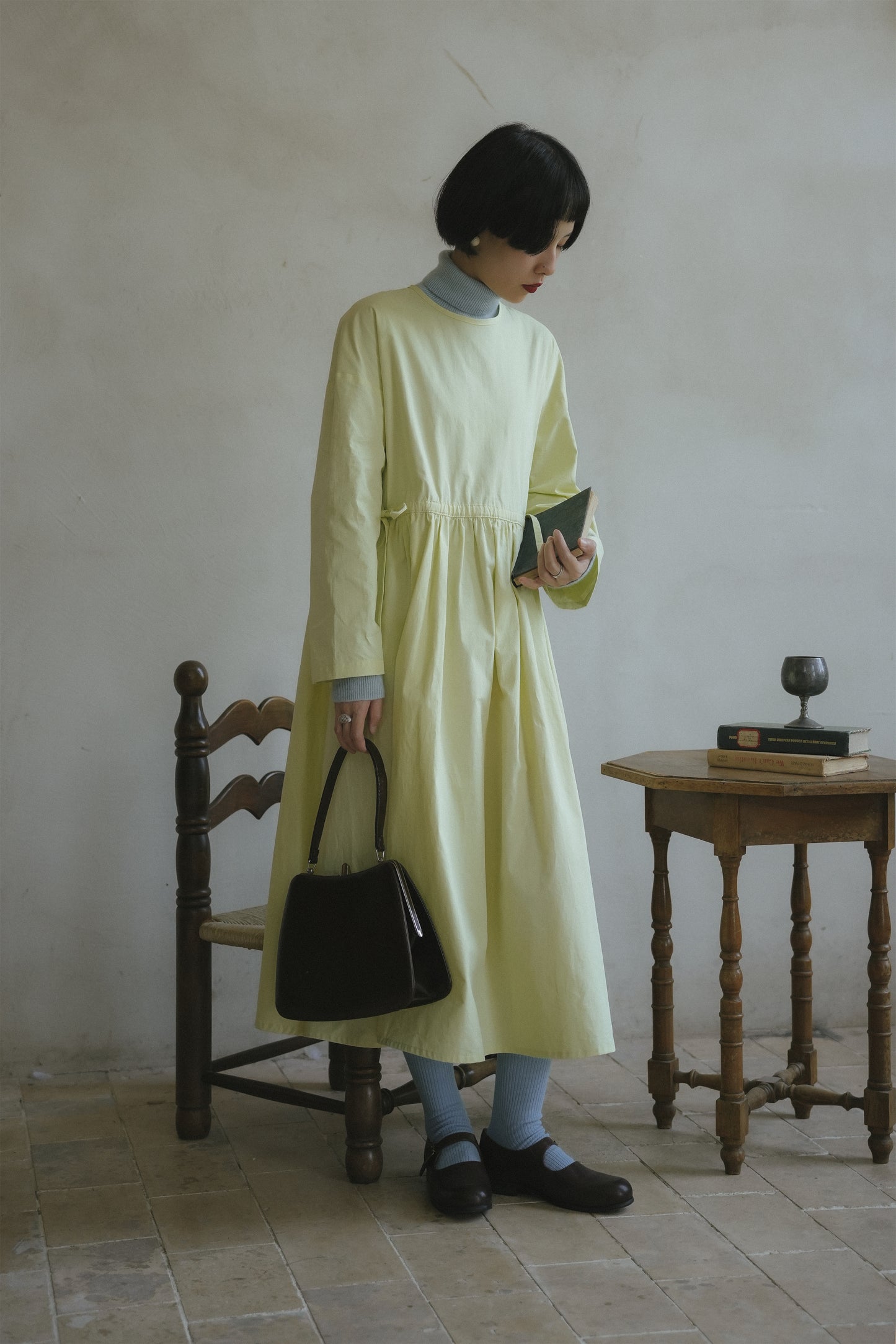 ワンピース•9896250811とブルーウールニット·7288250566