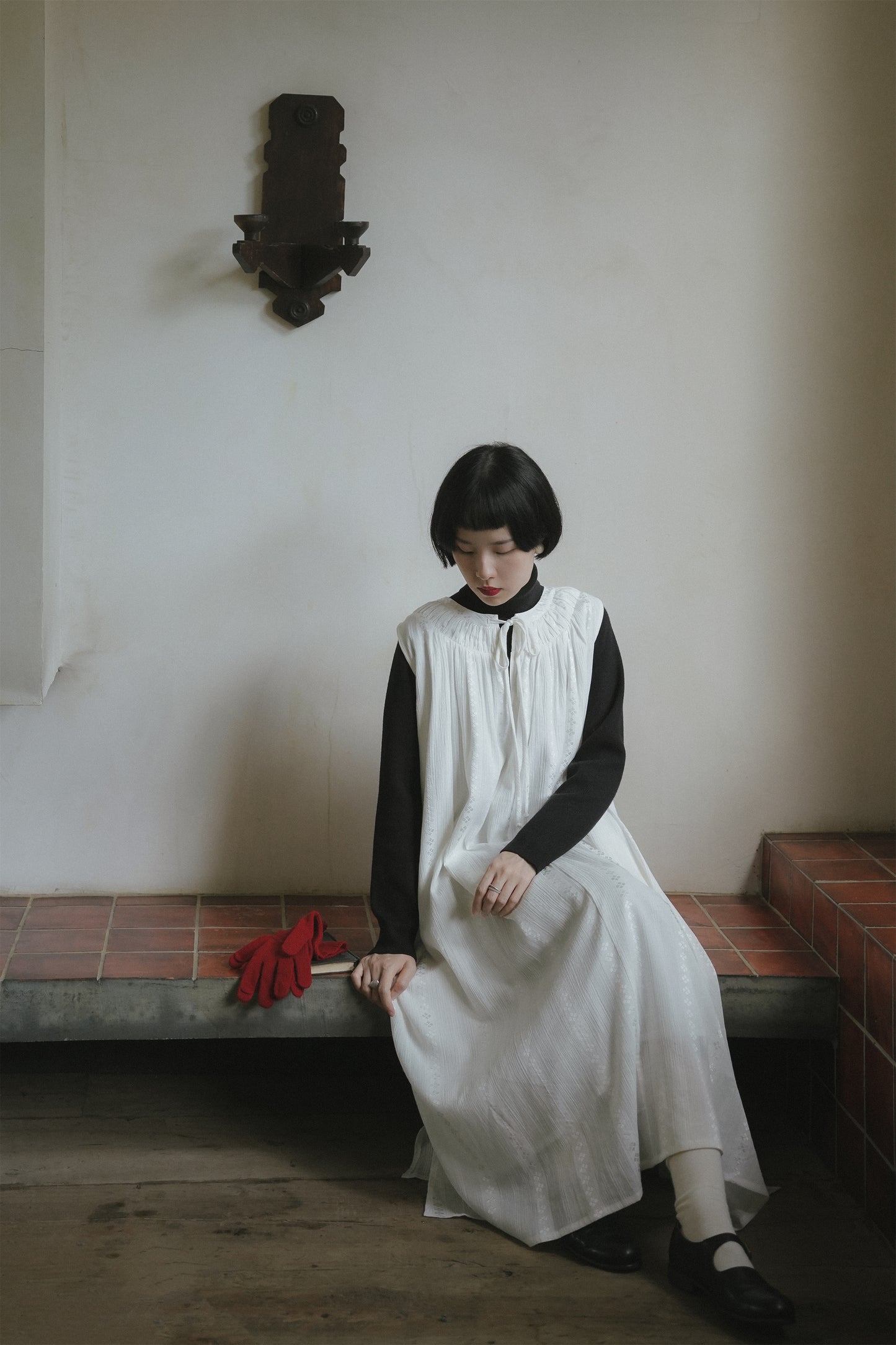 ノースリーブワンピース•6176250112／黒いニットワンピース•9843200905