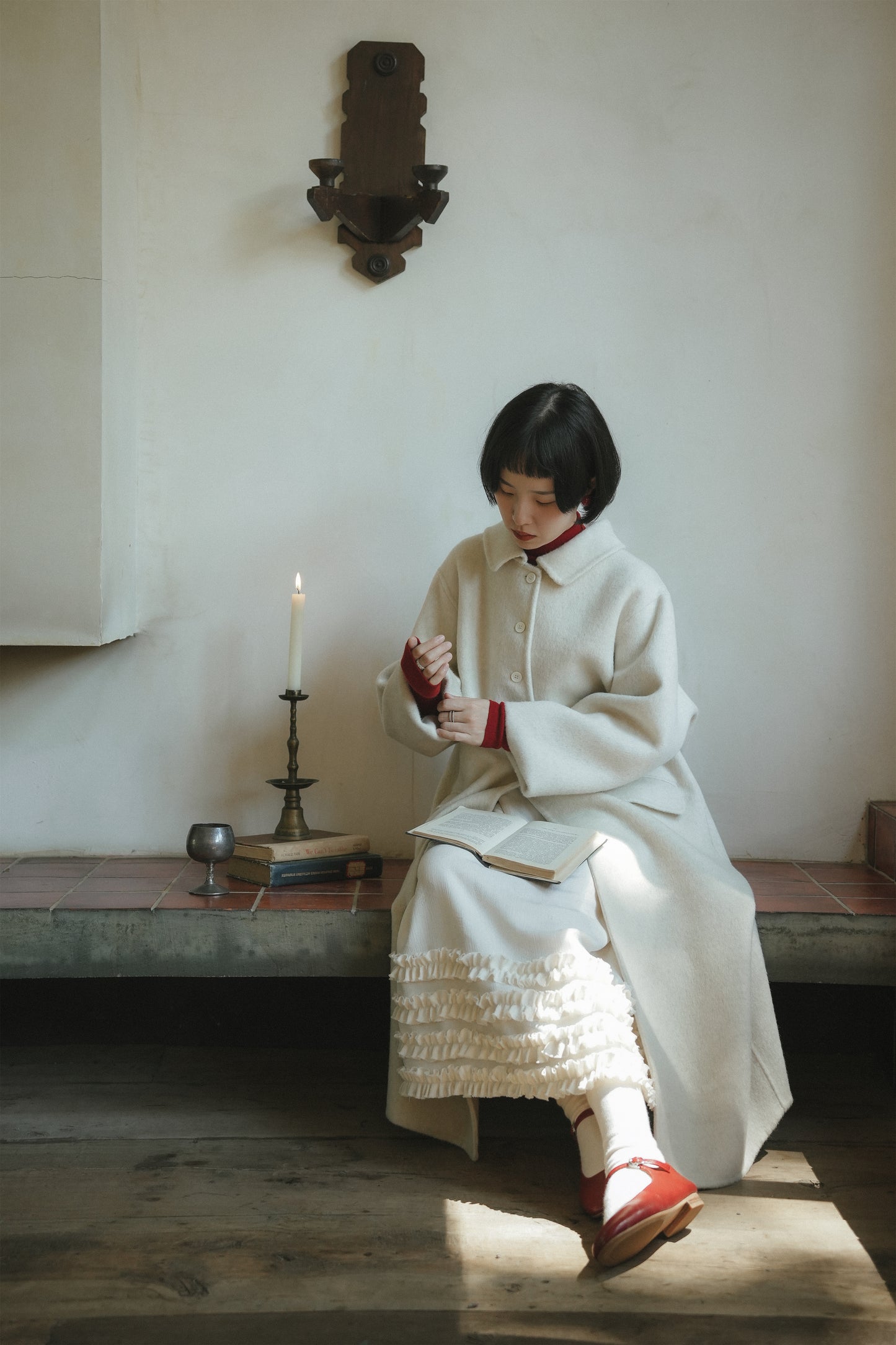 ウールコート•9763251105とノースリーブワンピース•7888250910と赤いウールニット·7288250565(11月下旬発送予定)