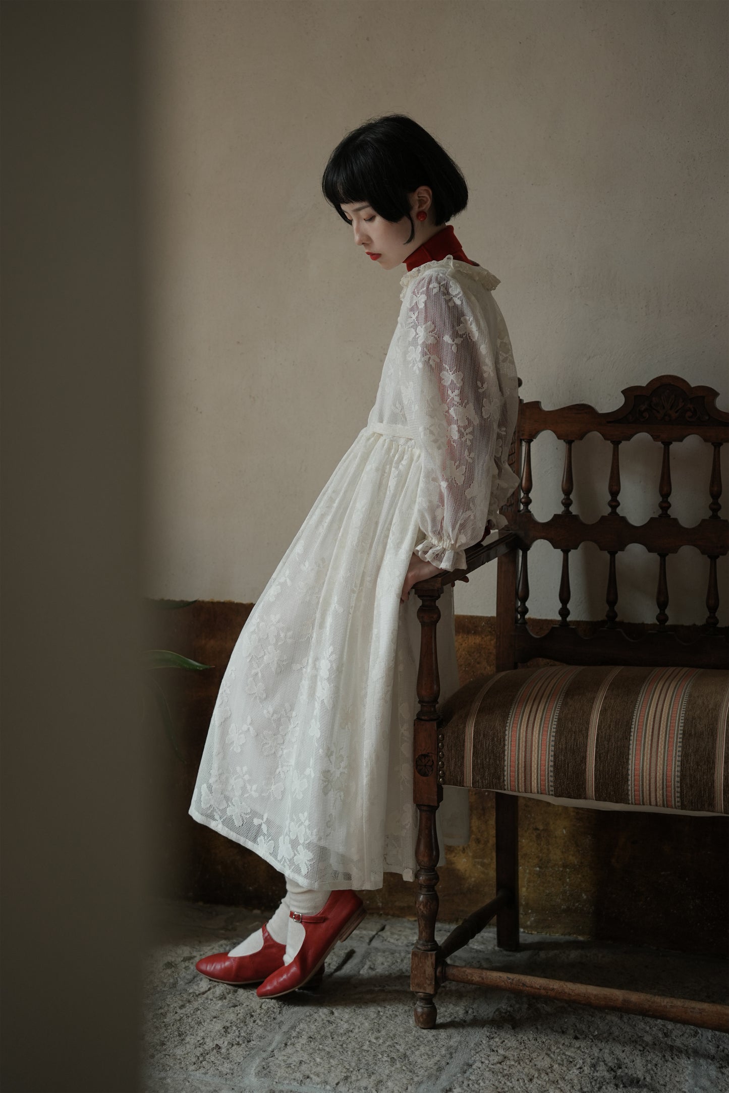 ワンピース·6128250501と赤いウールニット·7288250565