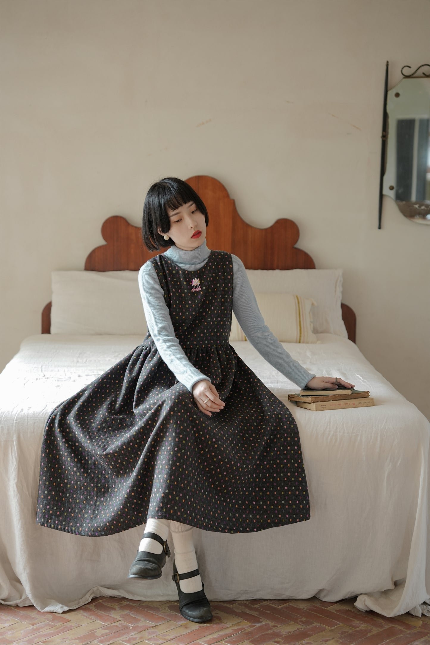 ワンピース•6528250563とブルーウールニット·7288250566