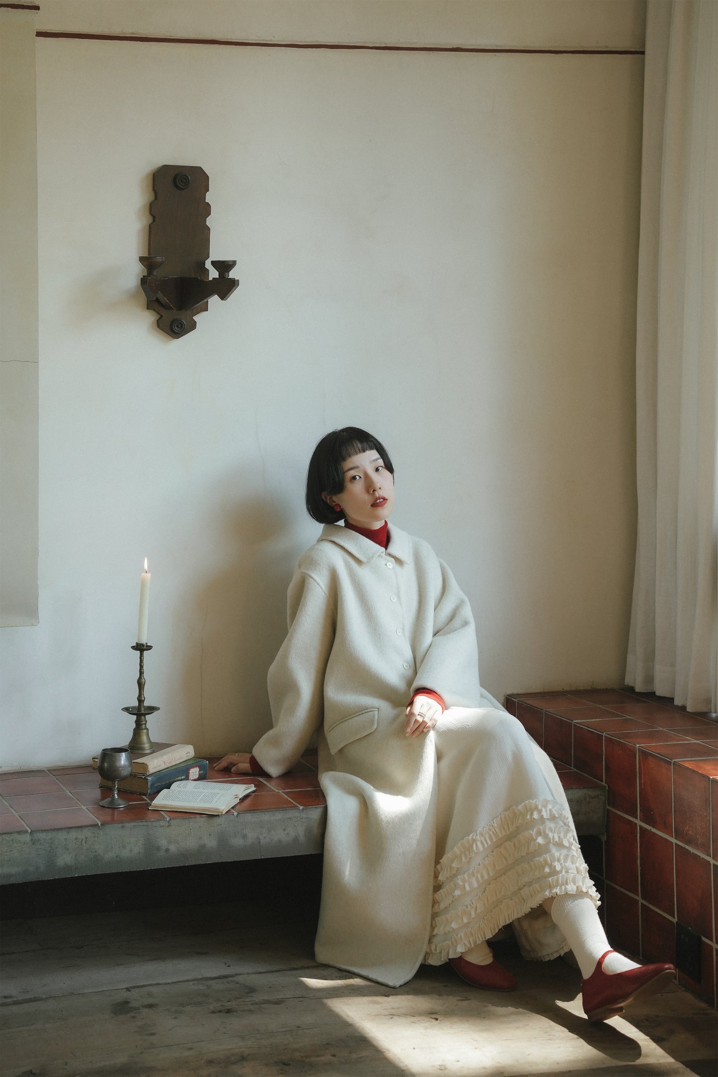 ウールコート•9763251105とノースリーブワンピース•7888250910と赤いウールニット·7288250565(11月下旬発送予定)