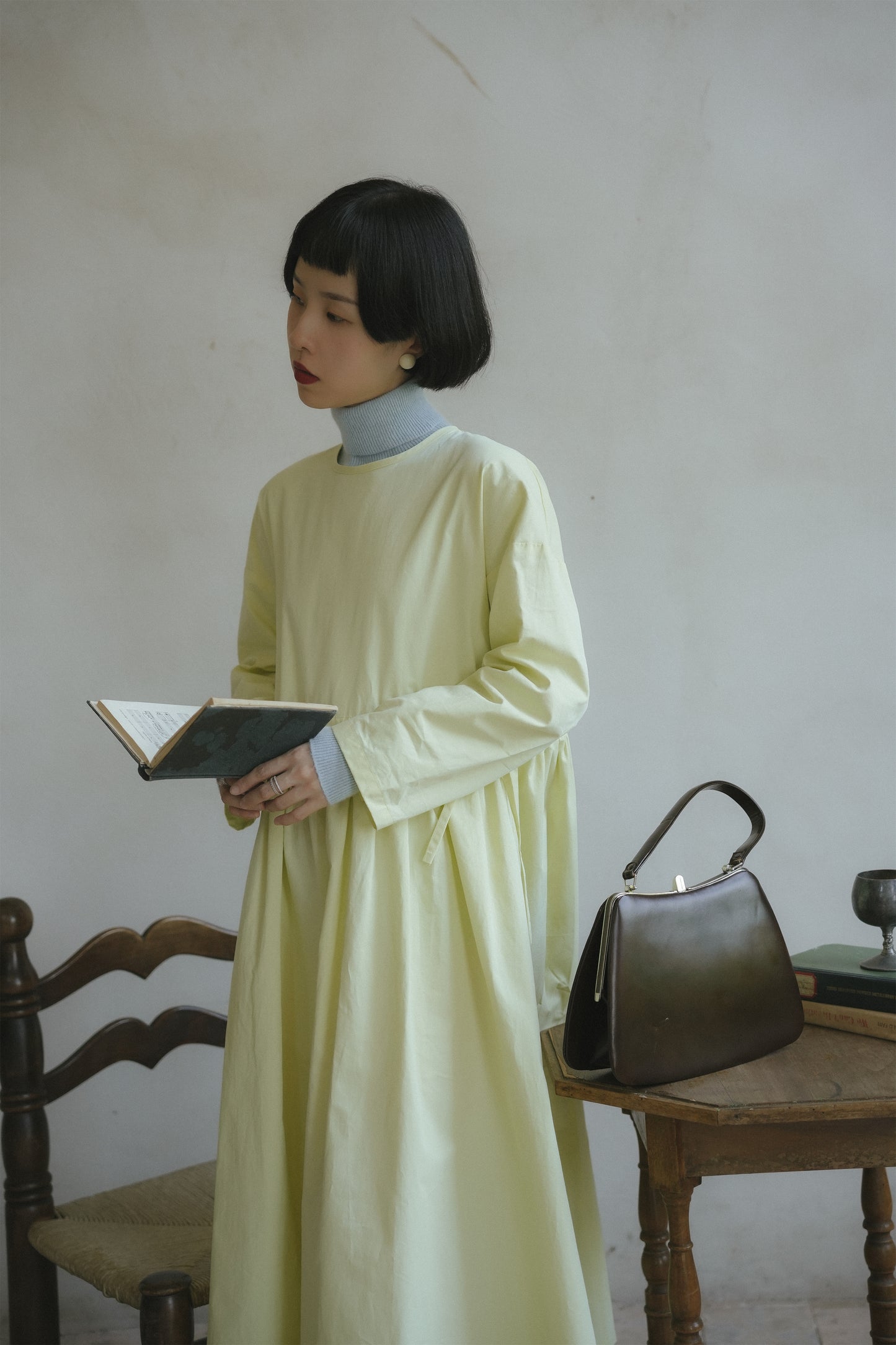 ワンピース•9896250811とブルーウールニット·7288250566