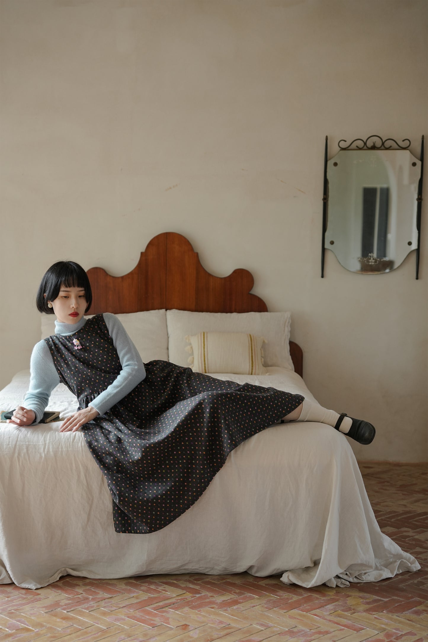 ワンピース•6528250563とブルーウールニット·7288250566