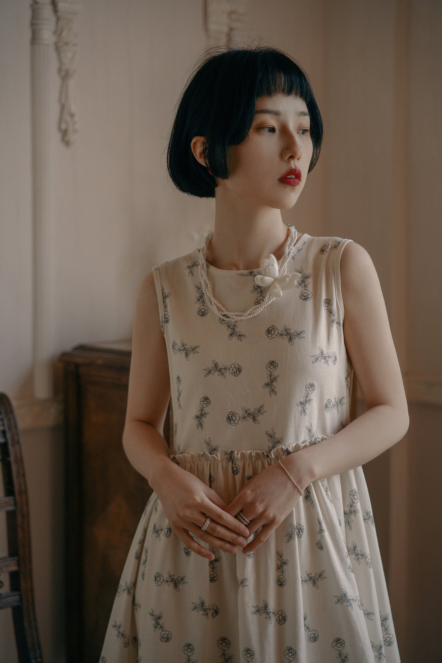 パールネックレス·SP-21 とヘアピン·SP-11 とブローチ·SP-12